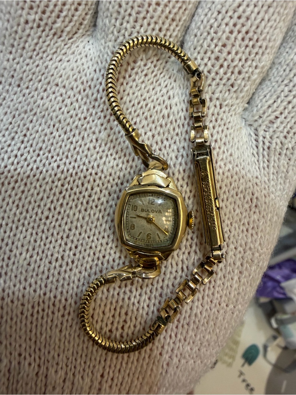 Vintage Bulova Ladies Art Deco Watch 10K RGP 12K GF Gemex Band PARTS REPAIR